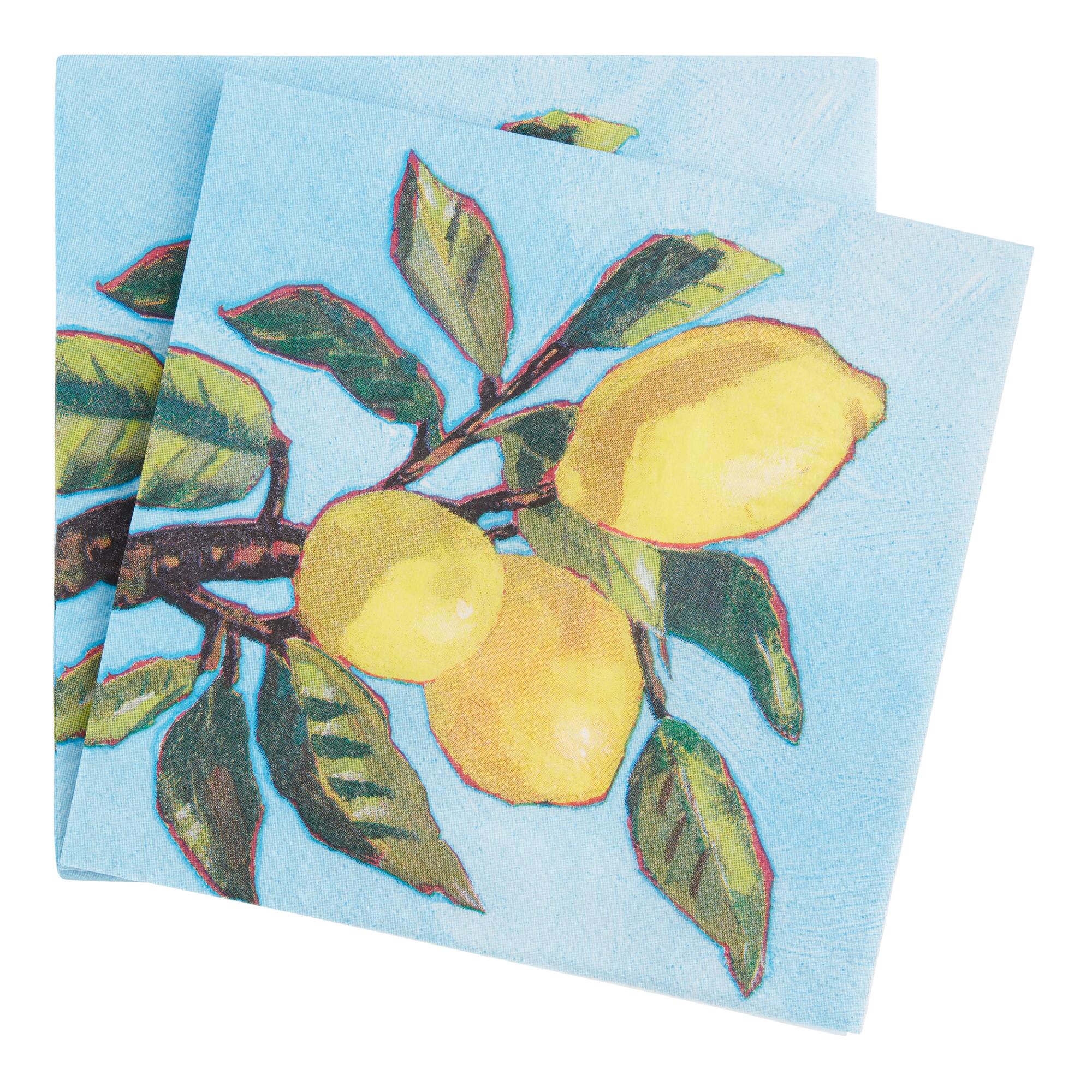 Blue Lemon Tree Beverage Napkins 20 Count by World Market