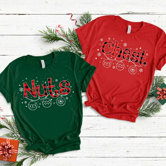 Christmas Chest & Nuts Couples Matching Shirt, Cute Couple Gift, Chest Christmas, Holiday Shirt