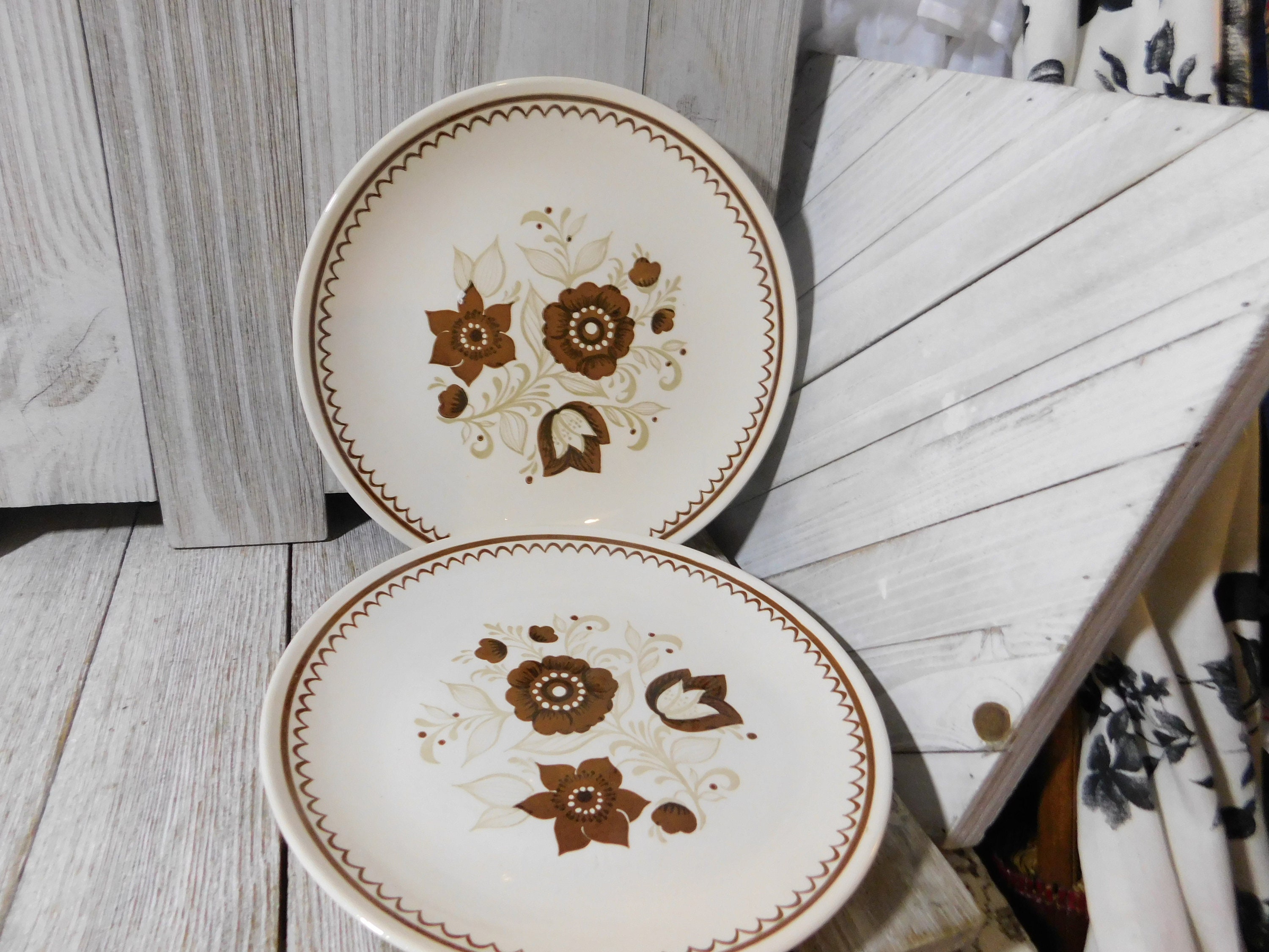 Royal China By Jeannette Corp Nutmeg, Ironstone, Made in Usa, Vintage Plates, Retro Table Decor, Granny Chic, Home Decor, Shd