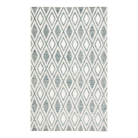 Blue and White Lattice Lahana Indoor Outdoor Patio Rug - Polypropylene - 9' x 12' by World Market