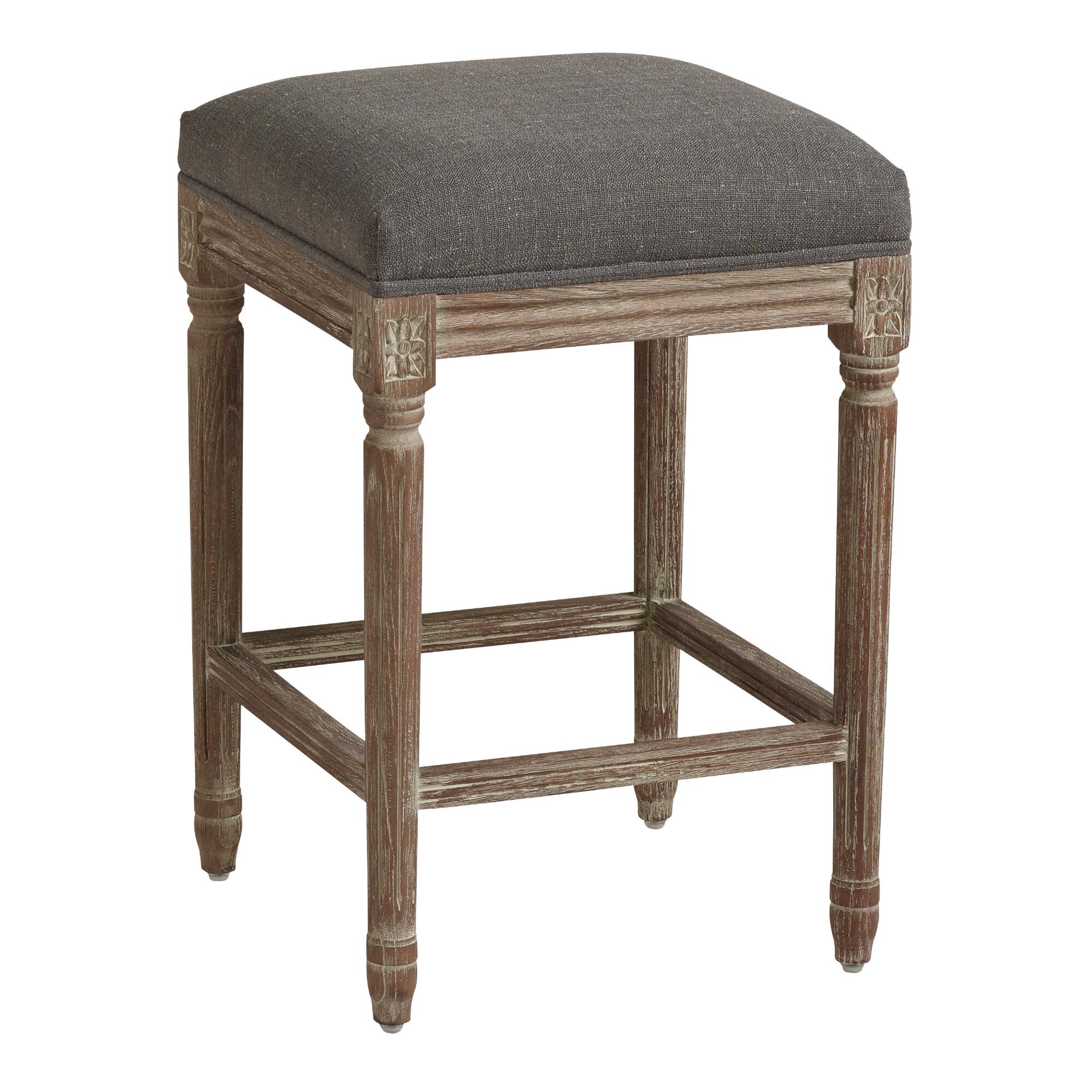 Backless Paige Upholstered Counter Stool: Blue by World Market
