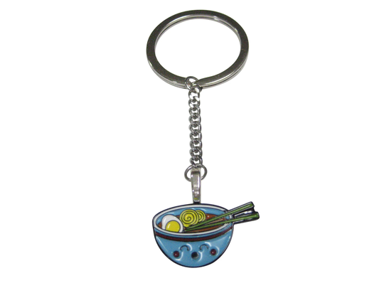 Colorful Happy Ramen Noodle Bowl Pendant Keychain