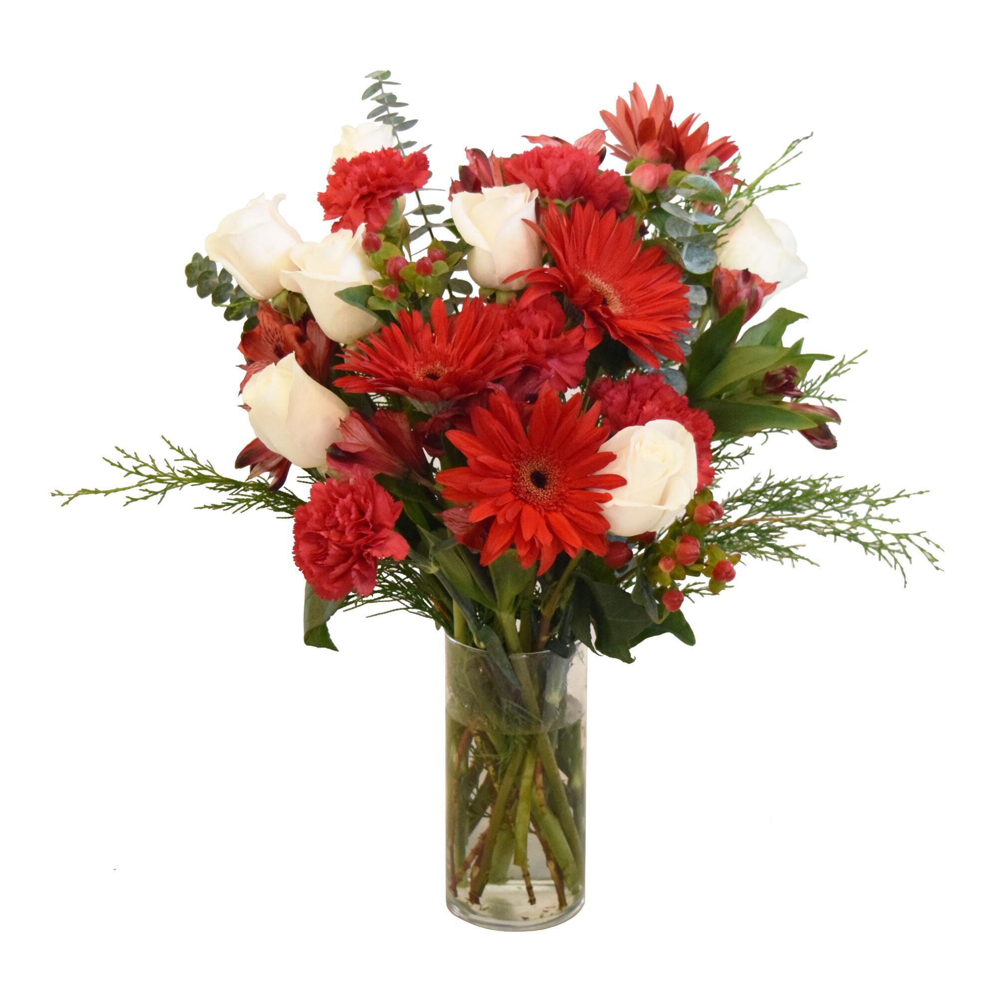 Fresh Full of Joy Floral Bouquet: Red/White by World Market