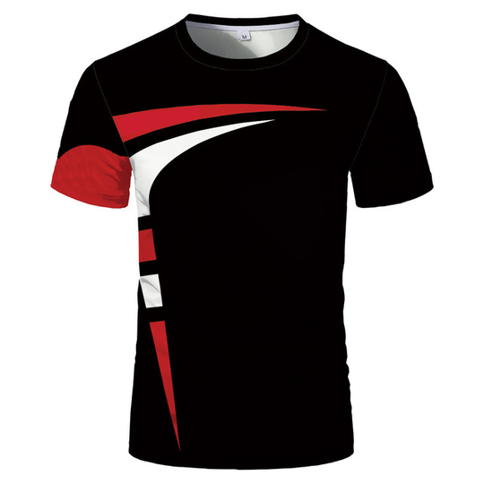 Men's Fashion T-shirt 3D Printing Cotton Blended Turtleneck Round Neck Short Sleeve Comfortable Fit Casual Sports T-shirt 2021 - no-1, m