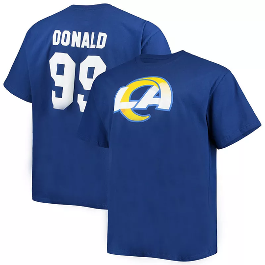 Men's Fanatics Branded Aaron Donald Royal Los Angeles Rams Big & Tall Player Name & Number T-Shirt, Size: 4XB, LAR Blue