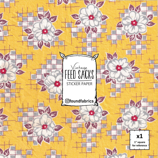 Digital Daisy Doo-Da ~ Feed Sack Sticker Paper | One 8" X Page