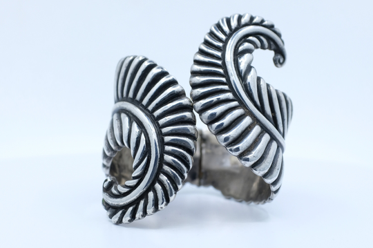 sterling Silver Feather Clamper Bracelet