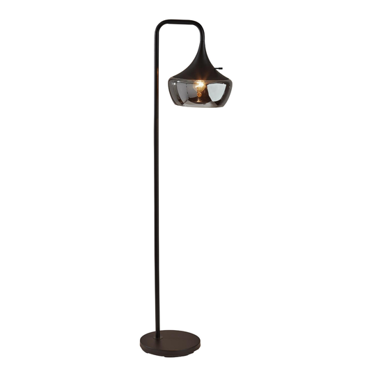 Black Metal and Smoked Glass Eliza Floor Lamp by World Market