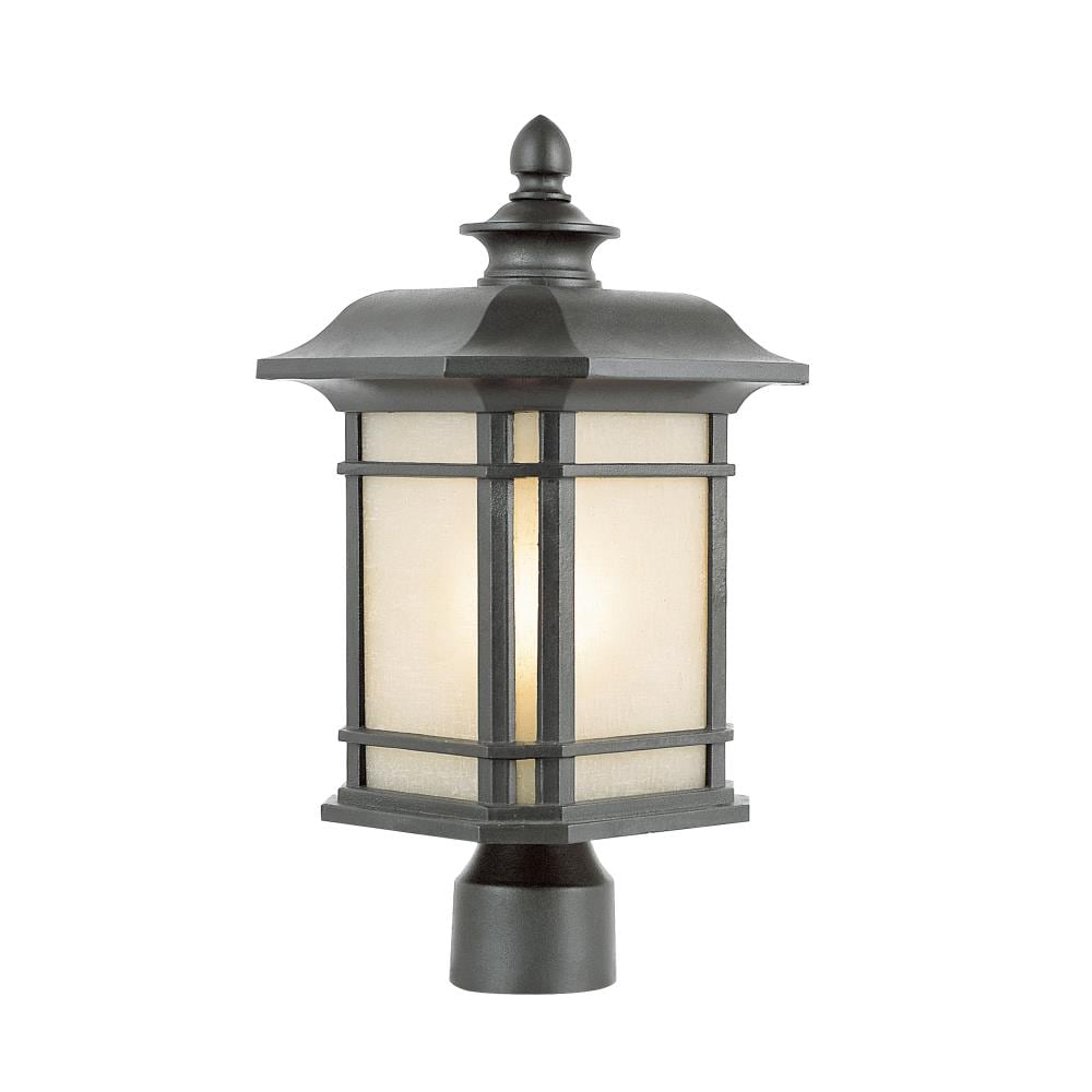 Lucid Lighting 13.5-in Mission Style 1-Light Outdoor Post-Mount Lantern, Invokes Feel of Spanish Missions, Blends Japanese Gardens and Craftsman