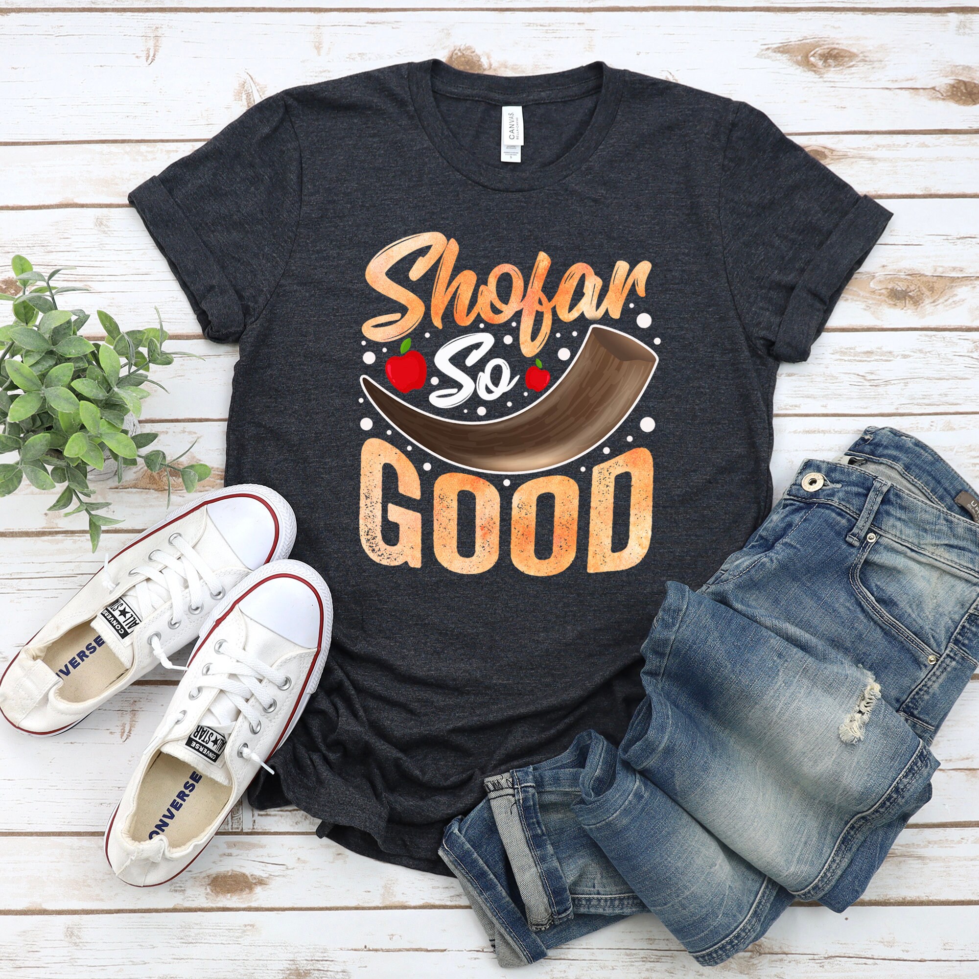 Shofar So Good - Chanukah Rosh Hashanah T-Shirt/Jewish Jew Shirt Hebrew Clothing Hanukkah Festival Holiday With A Rams Horn Design