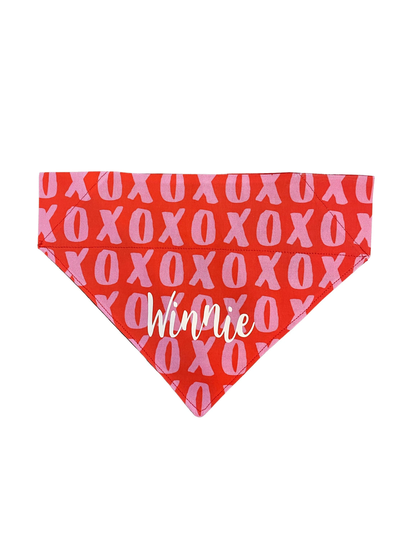 xoxo Valentines Day Bandanas Over The Collar/Dog Bandana/ Cat Tie On