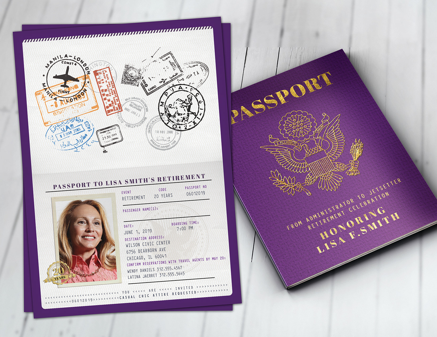 Good Bye Party, Retirement Party Invitation, Bon Voyage, Travel, Passport, Destination, Invite, Birthday Invitation, Digital Files Only