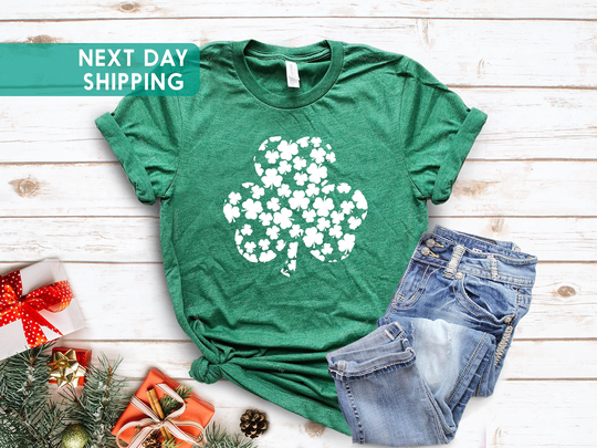 Shamrock Shirt, St Patricks Day Lets Get Lucked Up, Gift For Her, Lucky Shirt For Women, Lover Four Leaf Clover