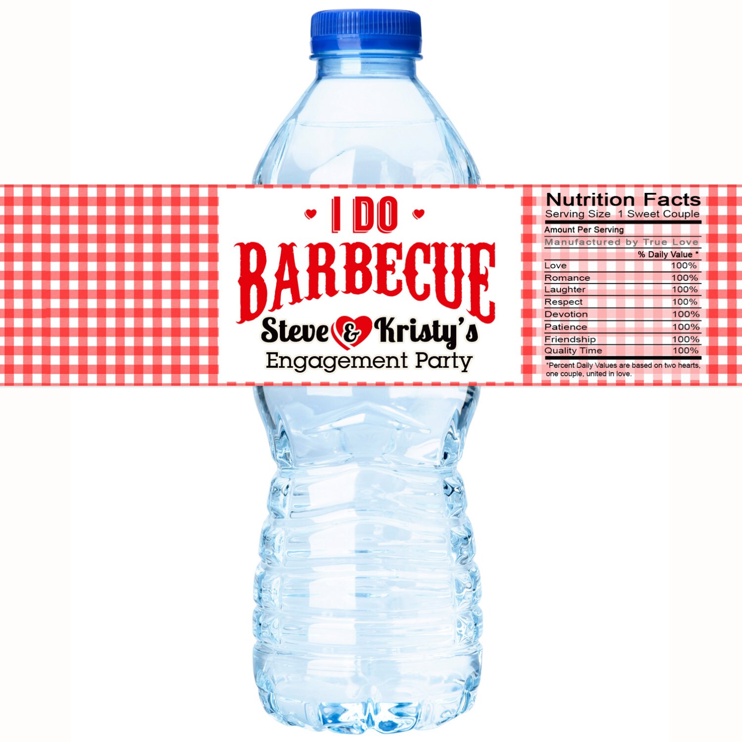30 I Do Bbq Engagement Party Waterproof Water Bottle Labels - Wedding, Bachelorette, Bridal Shower, Customizable Personalized