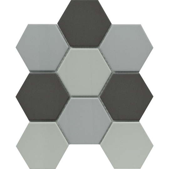 Emser Source 4-Pack Dark Blend 9-in x 10-in Matte Porcelain Honeycomb Patterned Floor and Wall Tile | W71SOURDK0910MH3