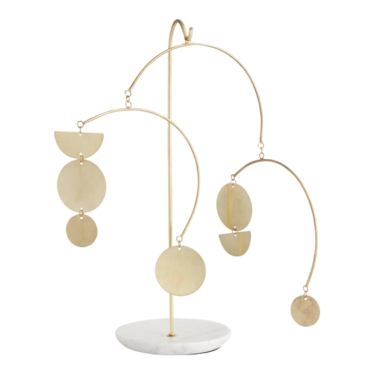 Gold Metal and Marble Tabletop Mobile by World Market