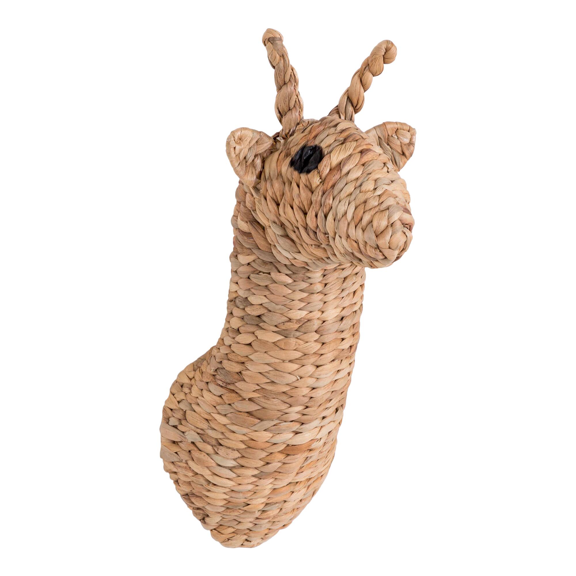Woven Hyacinth Giraffe Head Wall Decor: Natural - Water Hyacinth by World Market