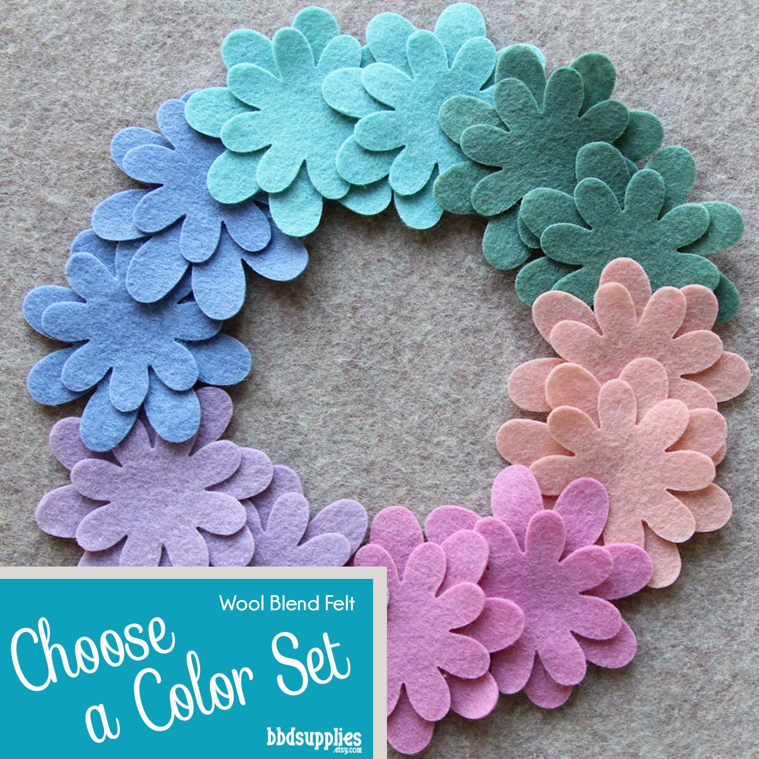 Wool Blend Felt Flowers | 12 Mini Daisies Pick A Color Set Diy 24 Unassembled
