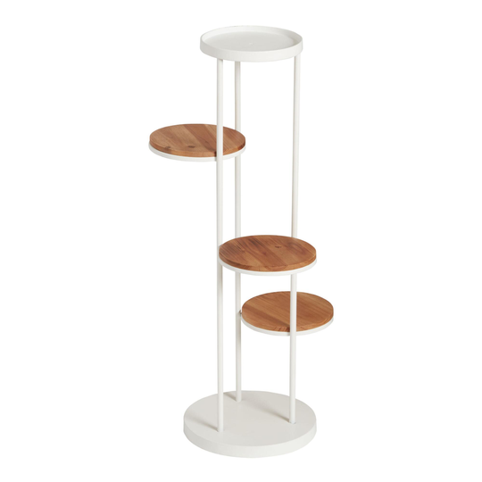 White Metal and Wood 3 Tier Plant Stand: Multi by World Market