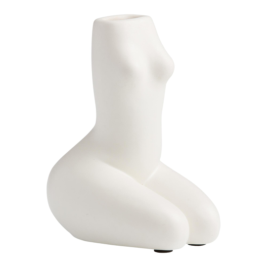White Ceramic Femme Figural Vase by World Market
