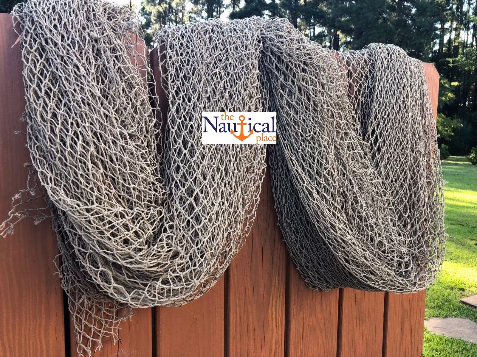 Authentic Fish Netting Cut From Real Commercial Fishing Nets - 15 Ft X Heavy Knotted Used Net Reclaimed Fishermen