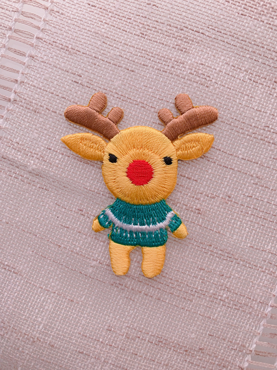 Christmas Patch, Reindeer Patches, Cute Iron On Patch, Diy Embroidery Patch For Backpack, Clothing, Gift