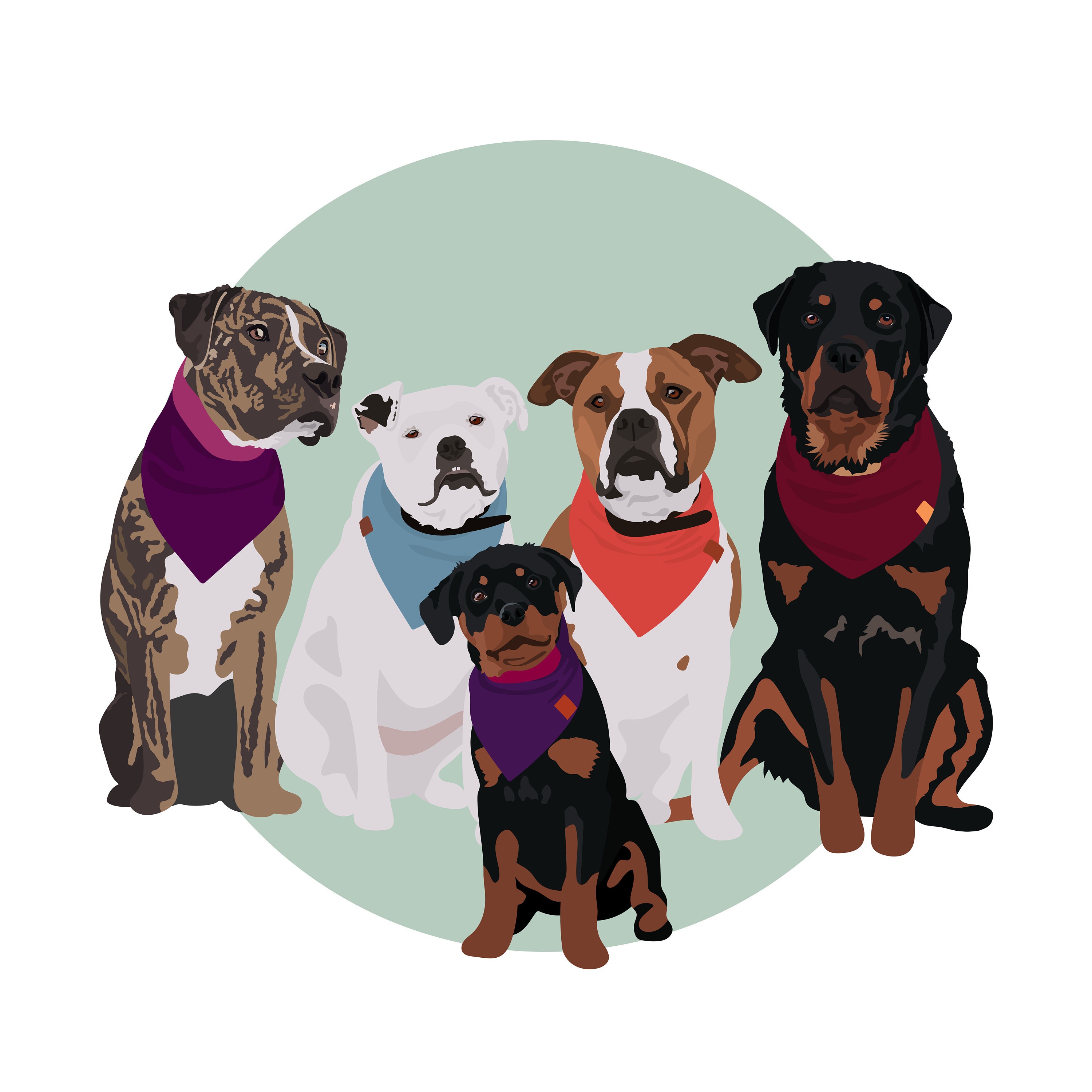 Full Face Custom Pet Portrait. Digital Art Files. No Physical Print. Profile Picture. Personalized Gift. Vector Art. Illustration