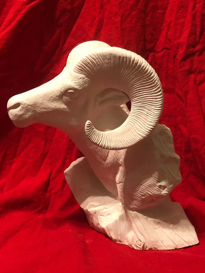 Doc Hollidays Driftwood Big Horn Sheep in Ceramic Bisque Ready To Paint By Jmdceramicsart