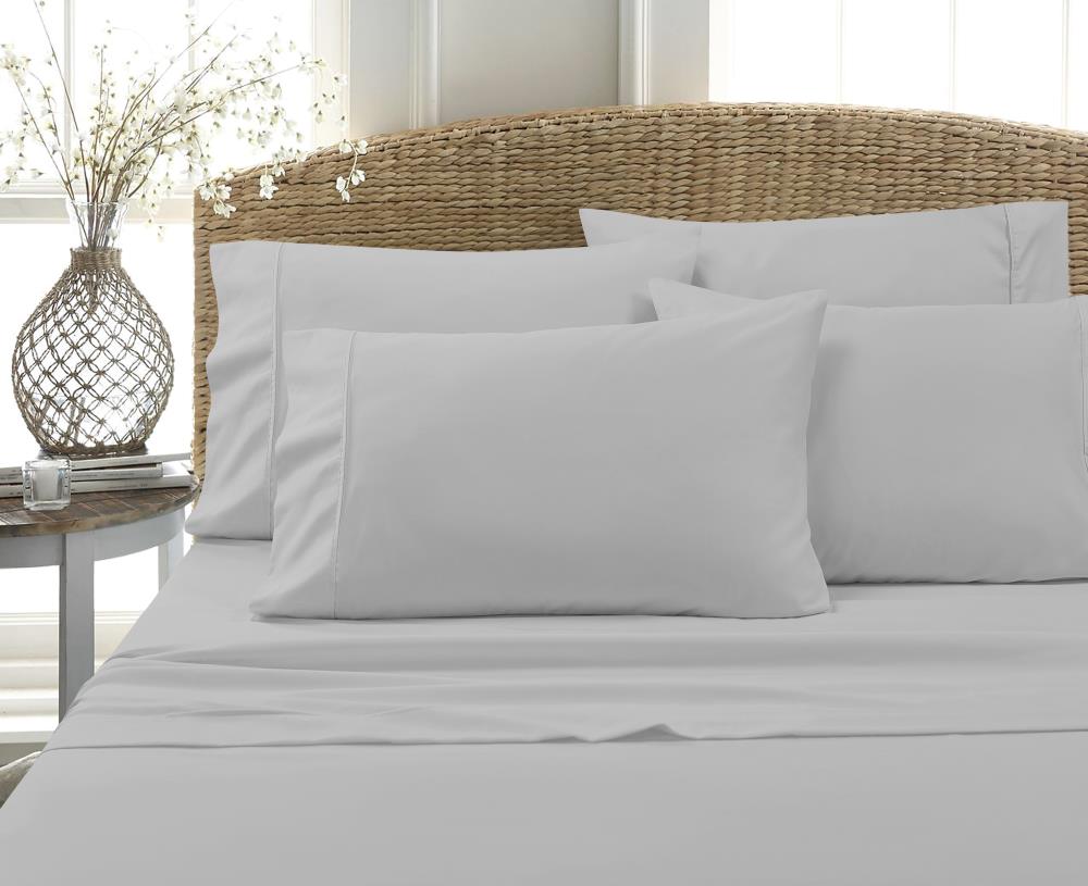 MHF Home Queen Cotton Blend 6-Piece Bed Sheet Polyester in Gray | M560774