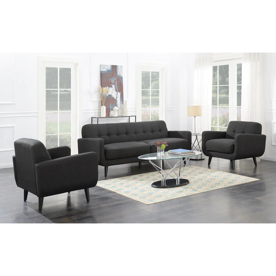 Picket House Furnishings Hailey Modern Polyester/Polyester Blend Charcoal Living Room Set in Gray | UHD090SC2PC