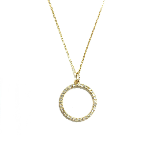 Diamond Circle Eternity Pendant in 14 Gold