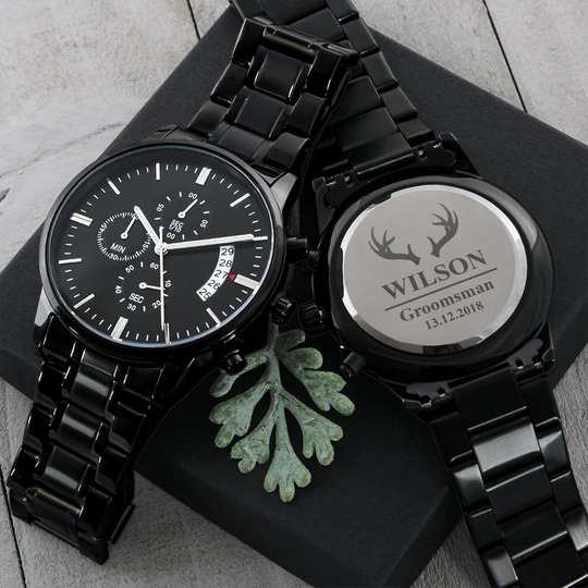 Groomsmen Watches, Engraved Wrist Watch, Personalized Gift For Groomsmen, Best Man Custom Keepsake Gift, Wedding Day