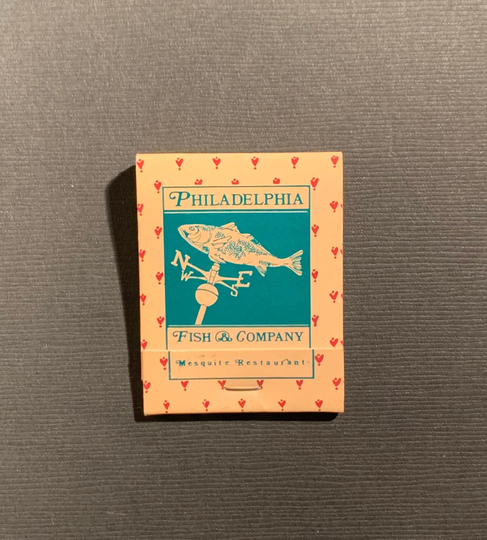 Vintage Matchbook, Philadelphia Fish & Company, Seafood, Restaurant, with 20 Match Sticks, Free Ship in Usa