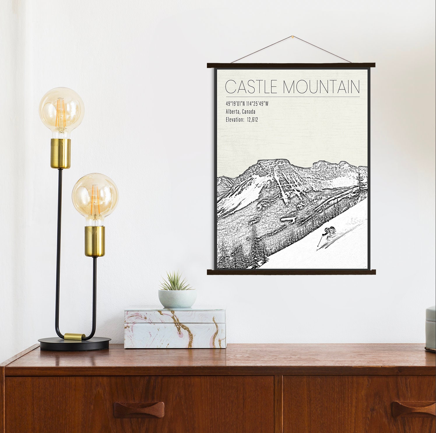 Castle Mountain Canada Ski Resort Print | Hanging Canvas Of Printed Marketplace
