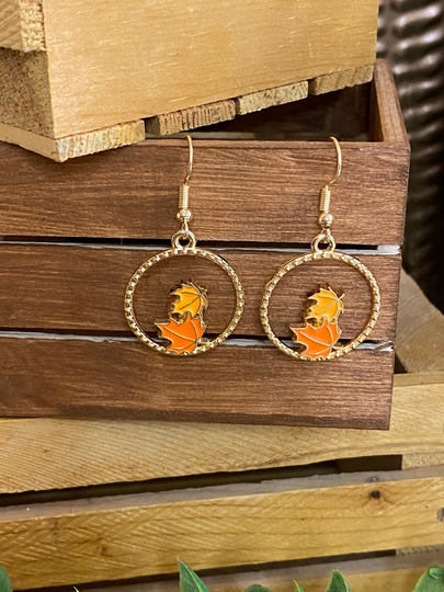 Bronze Fall Leaf Earrings