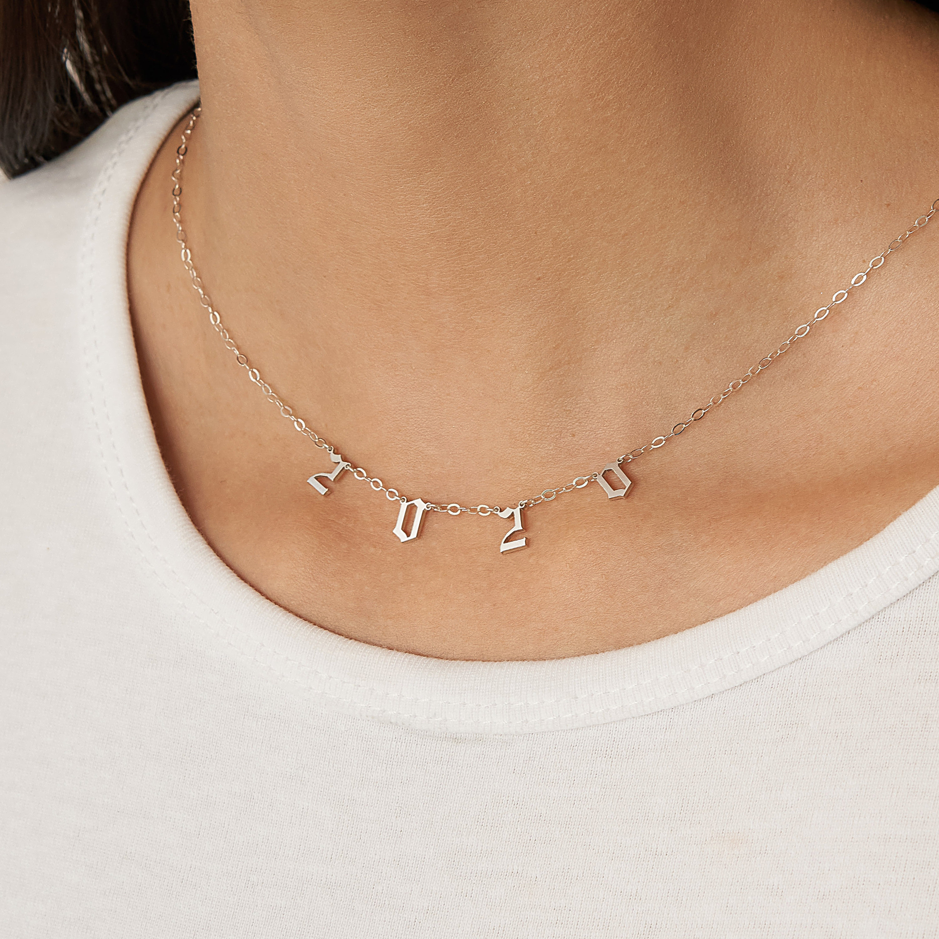 Custom Letter Necklace Year Old English Name Birthday Gift For Her Anniversary Baby Girl Nm54F72