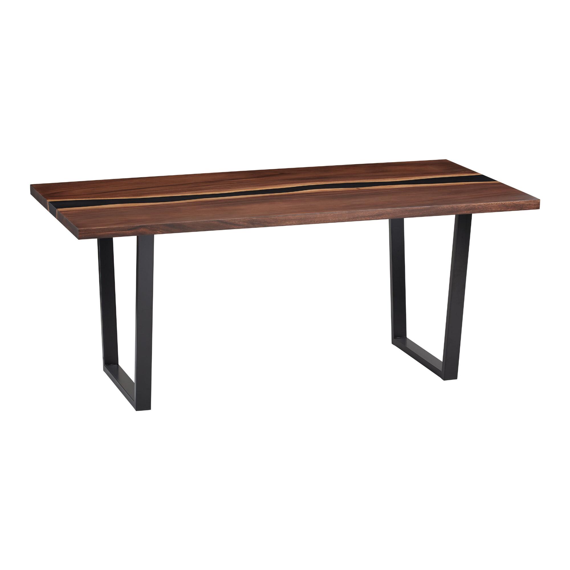 Live Edge Wood and Resin Cailen Dining Table: Brown by World Market