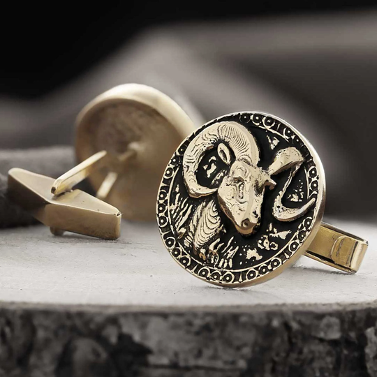 Aries Sleeve Buttons, Zodiac Cufflinks, Astrology Star Sign Gift, Birthday Handmade Wrist Pins