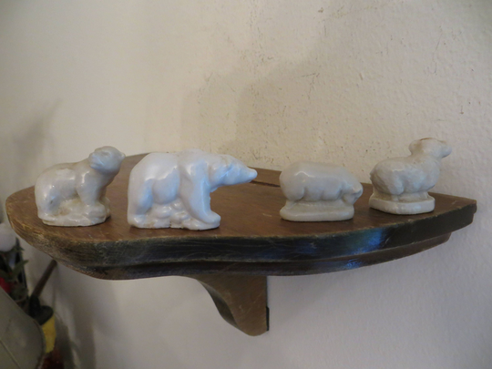 Wade Polar Bear & Sheep Ram Figurines, England