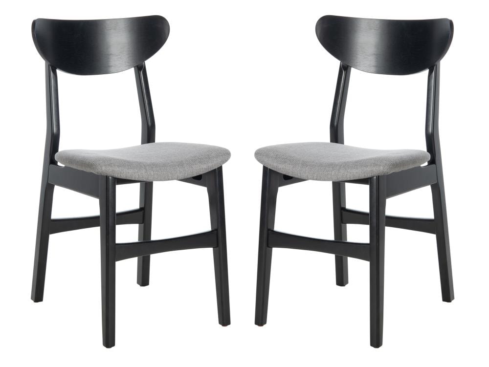 Safavieh Set of 2 Lucca Casual Polyester/Polyester Blend Upholstered Side Chair (Wood Frame) in Gray | DCH1001H-SET2