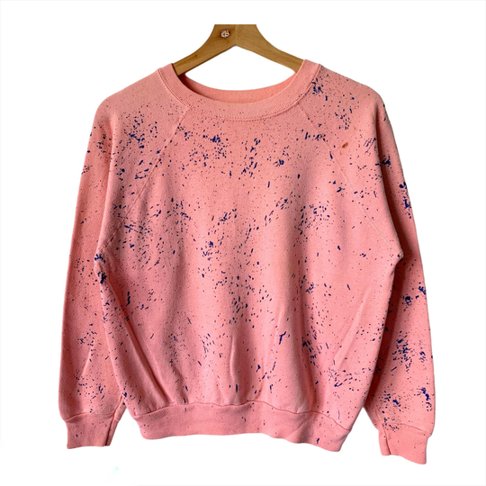 Pick Vintage 90S Tultex Paint Designed Art Sweatshirt Made in USA Crewneck Sweater Pullover Design Size L