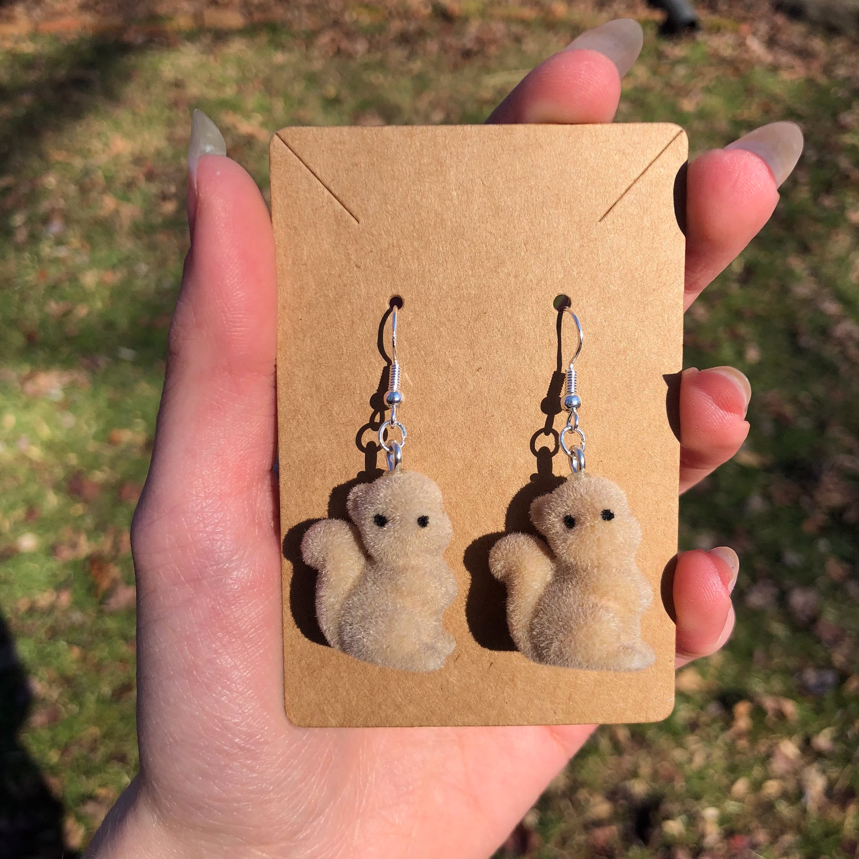 Squirrel Earrings | Hypoallergenic + Handmade Lightweight
