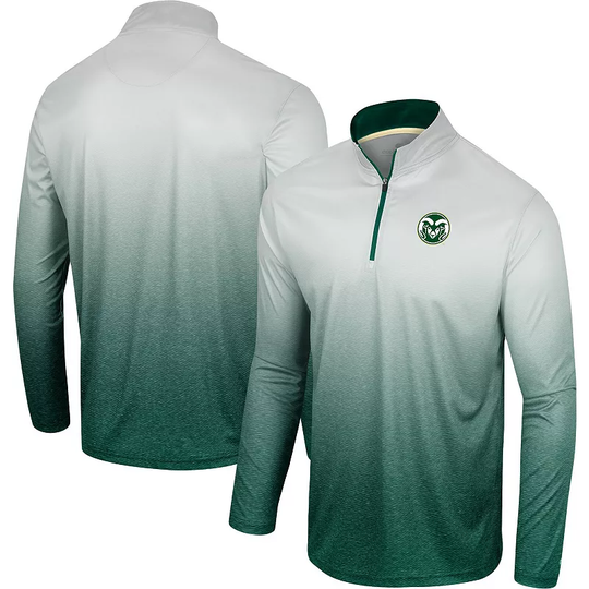 Men's Colosseum Green/White Colorado State Rams Laws of Physics Quarter-Zip Windshirt, Size: 2XL, CST White