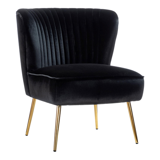 Velvet Channel Back Gretna Upholstered Chair: Blue by World Market