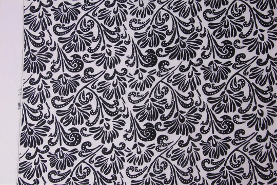 Floral Print White Silk Cotton Blend Fabric Width 50 Inch