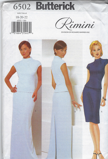 Uncut Butterick Sewing Pattern 6502 Misses/Misses' Petite Top & Skirt Sewing Pattern Size 18-20-22 Ff