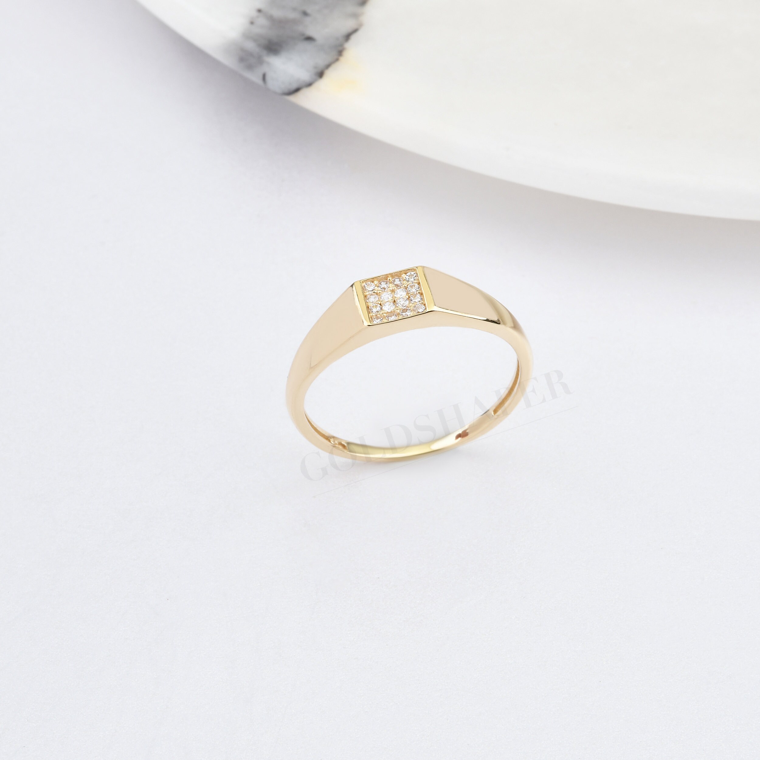 Signed Ring, 14K Gold Wedding Birthday Gift, Gift For Her, Christmas Gift