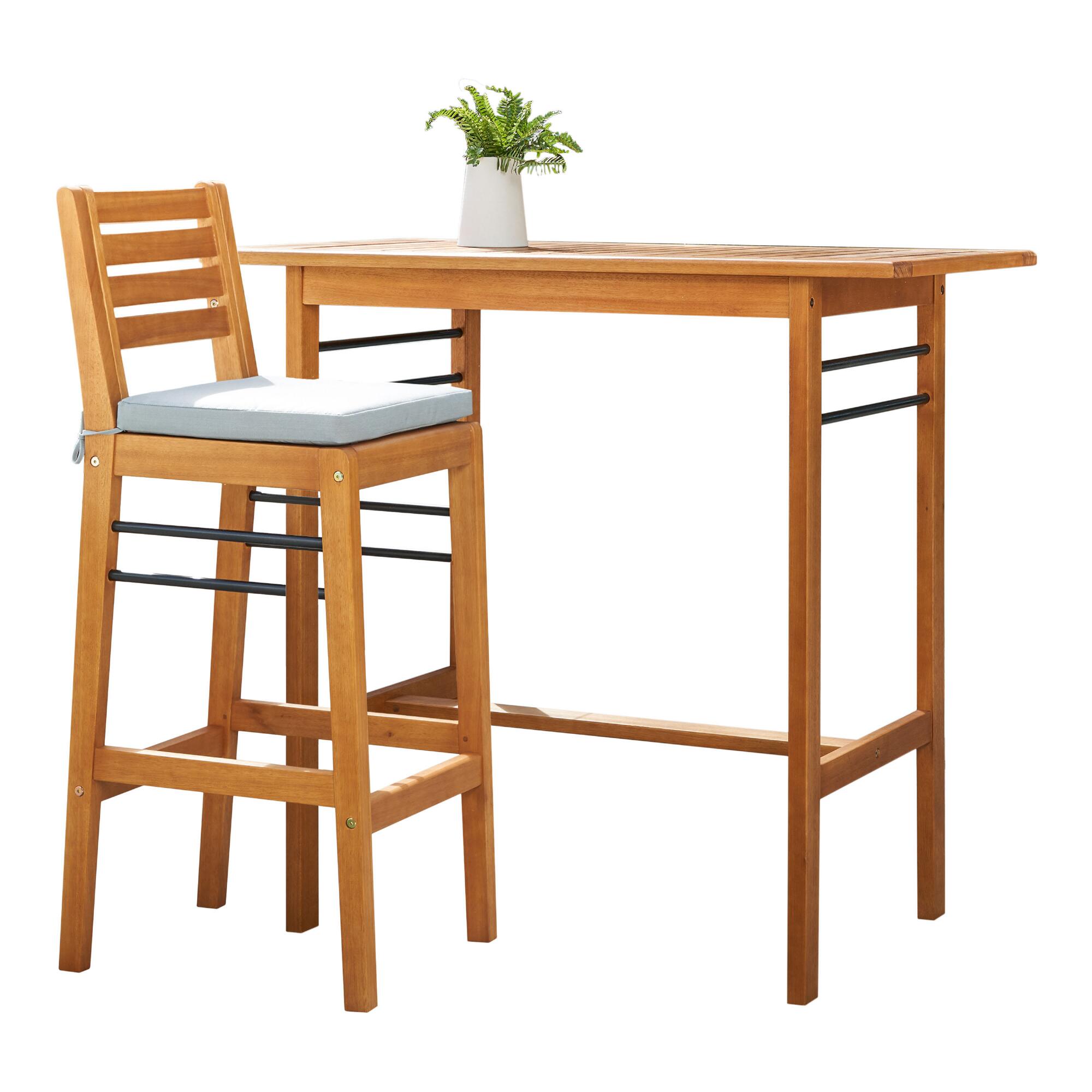 Natural Eucalyptus Keon Outdoor Patio Pub Dining Collection by World Market