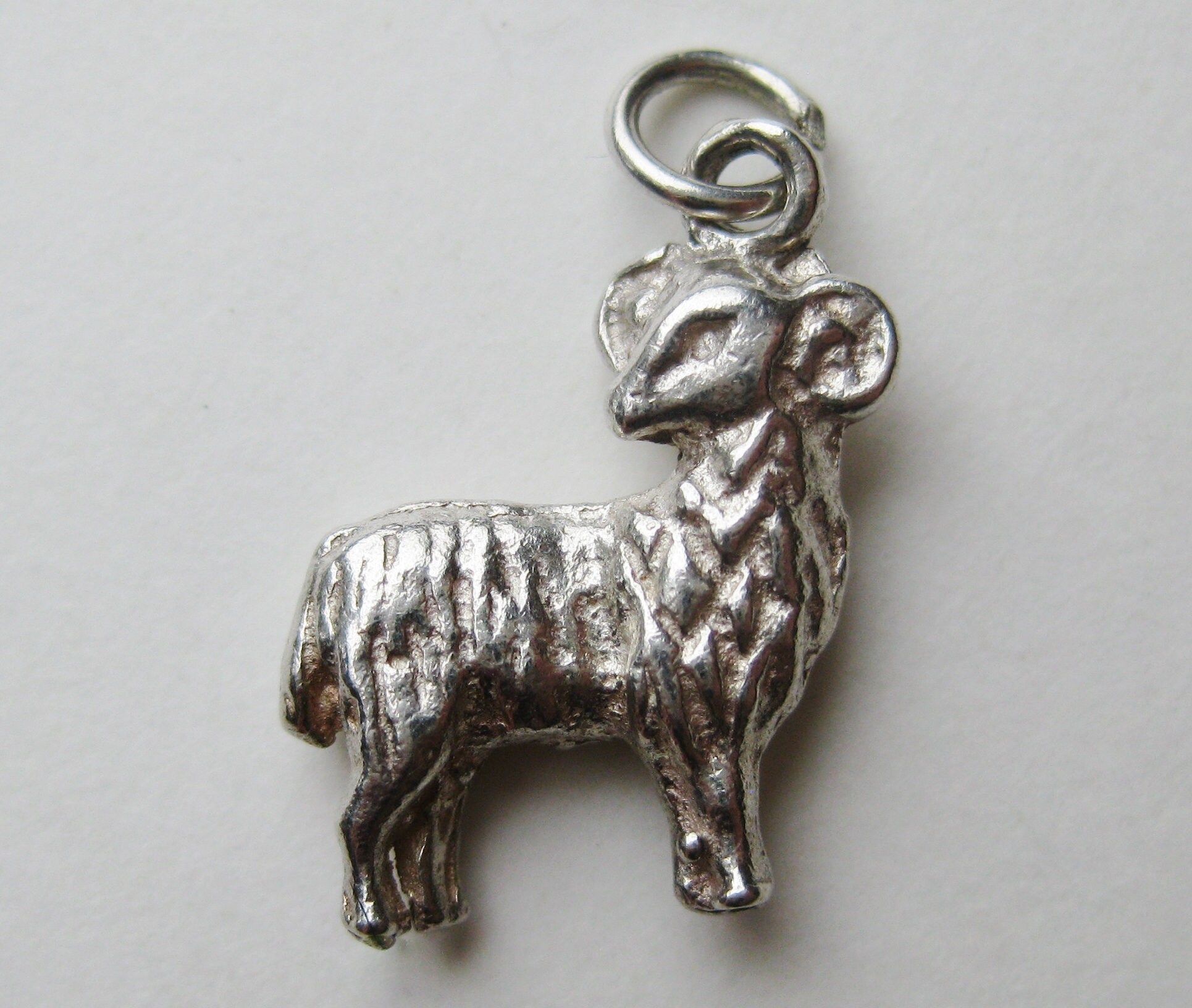 Vintage Charm Aries Sterling Silver Ram Zodiac Symbol Astrology Bracelet