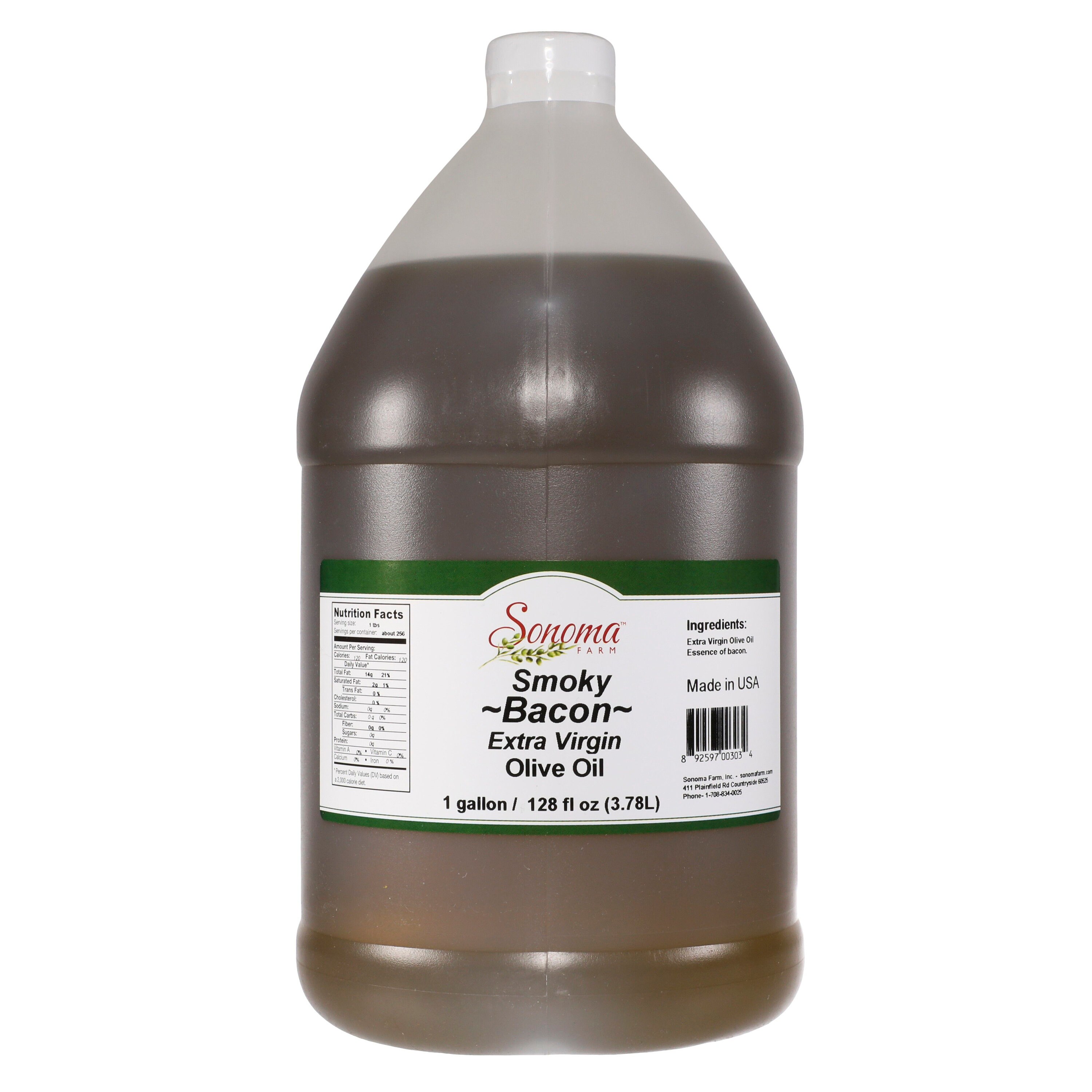 Bacon Infused Extra Virgin Olive Oil Bulk 1 Gallon/3.8 Liters 128Oz -Food Service